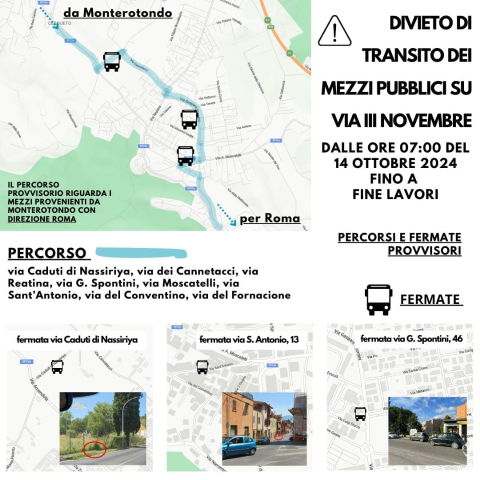 Divieto mezzi pubblici via tre novembre ott2024