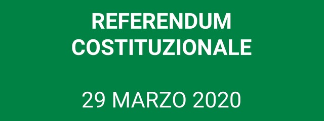 Referendum in materia di riduzione del numero dei parlamentari indetto per il 29 marzo 2020