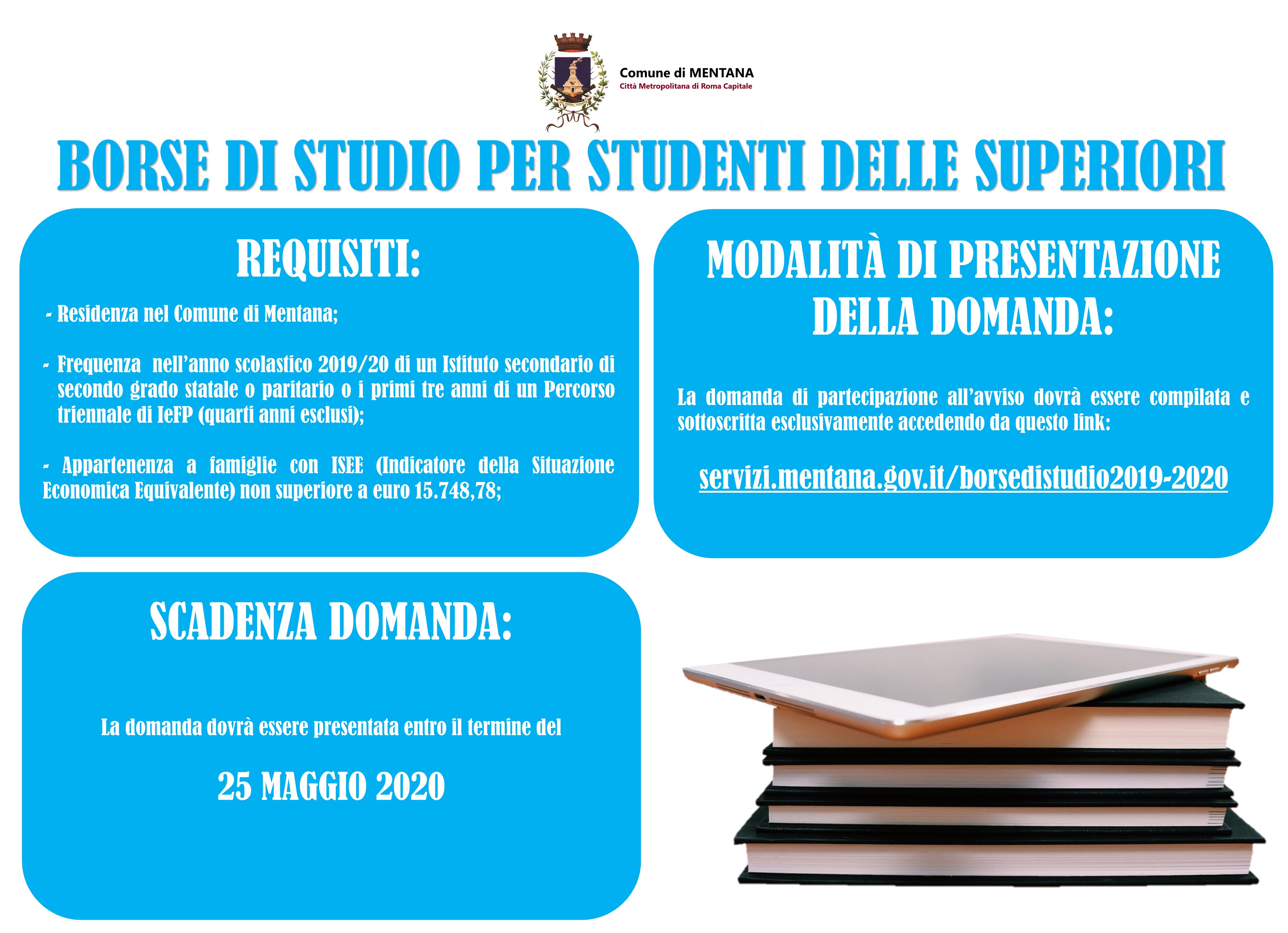 Borse di Studio in favore degli studenti delle scuole superiori per l'anno scolastico 2019/20